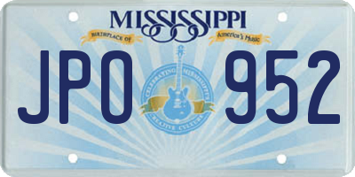 MS license plate JPO952