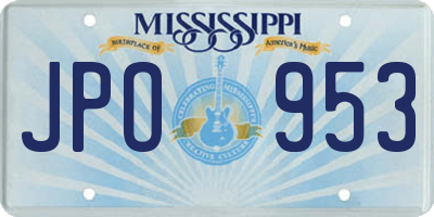 MS license plate JPO953