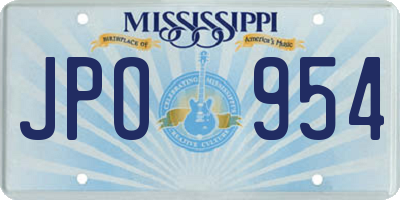 MS license plate JPO954