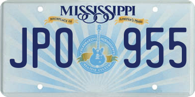 MS license plate JPO955