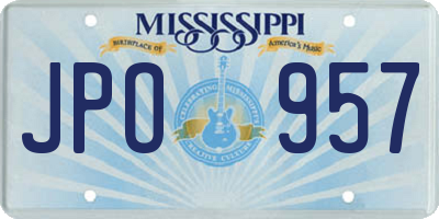 MS license plate JPO957