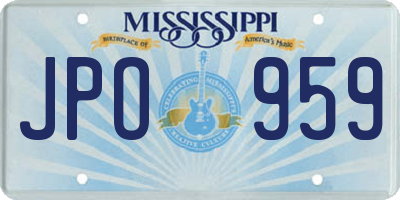 MS license plate JPO959