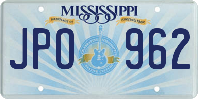 MS license plate JPO962