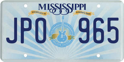 MS license plate JPO965