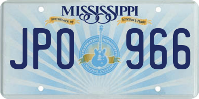 MS license plate JPO966