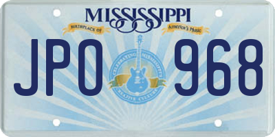 MS license plate JPO968