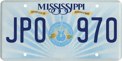 MS license plate JPO970