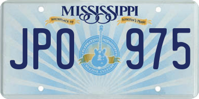 MS license plate JPO975