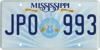MS license plate JPO993