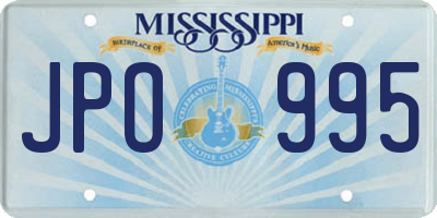 MS license plate JPO995
