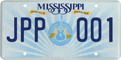 MS license plate JPP001