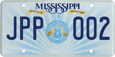 MS license plate JPP002