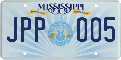MS license plate JPP005