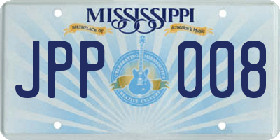 MS license plate JPP008
