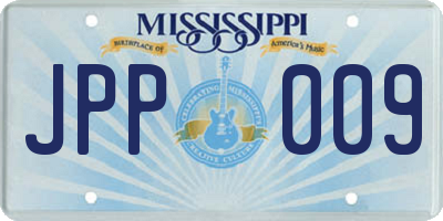 MS license plate JPP009