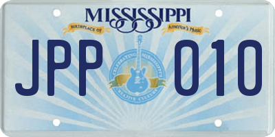 MS license plate JPP010