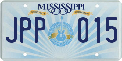 MS license plate JPP015