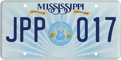 MS license plate JPP017