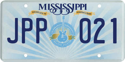 MS license plate JPP021