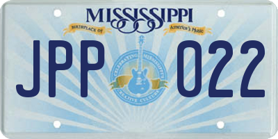 MS license plate JPP022