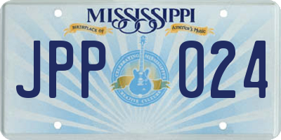 MS license plate JPP024