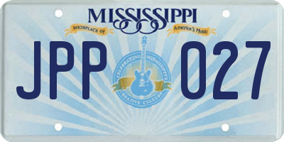 MS license plate JPP027