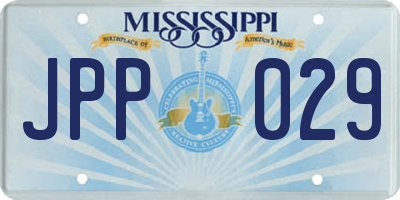 MS license plate JPP029