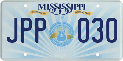 MS license plate JPP030