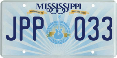 MS license plate JPP033
