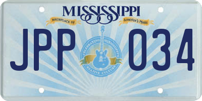MS license plate JPP034