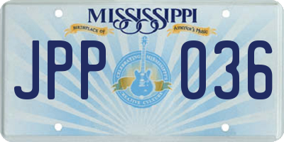 MS license plate JPP036