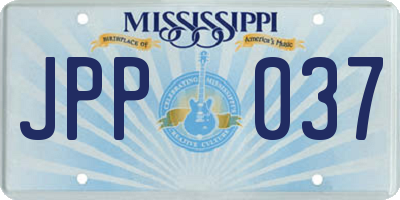 MS license plate JPP037
