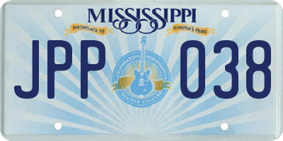 MS license plate JPP038