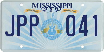 MS license plate JPP041