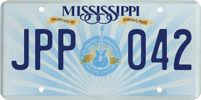 MS license plate JPP042