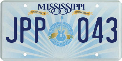 MS license plate JPP043