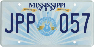 MS license plate JPP057