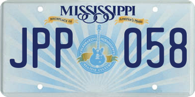 MS license plate JPP058