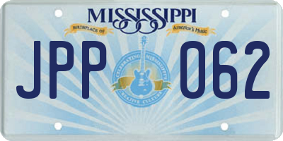 MS license plate JPP062