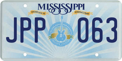 MS license plate JPP063