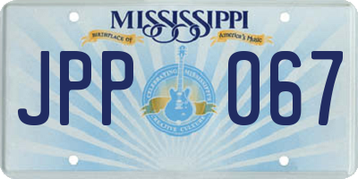 MS license plate JPP067