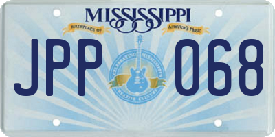 MS license plate JPP068
