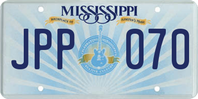 MS license plate JPP070