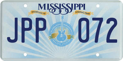 MS license plate JPP072