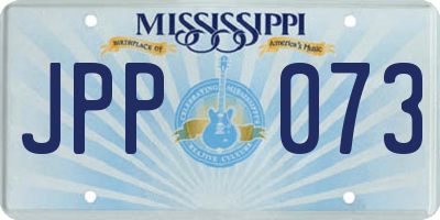 MS license plate JPP073