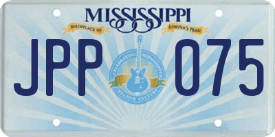 MS license plate JPP075