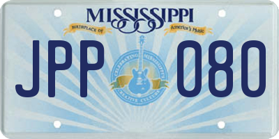 MS license plate JPP080