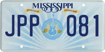 MS license plate JPP081