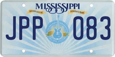 MS license plate JPP083