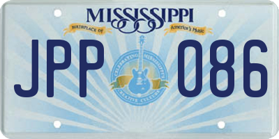 MS license plate JPP086